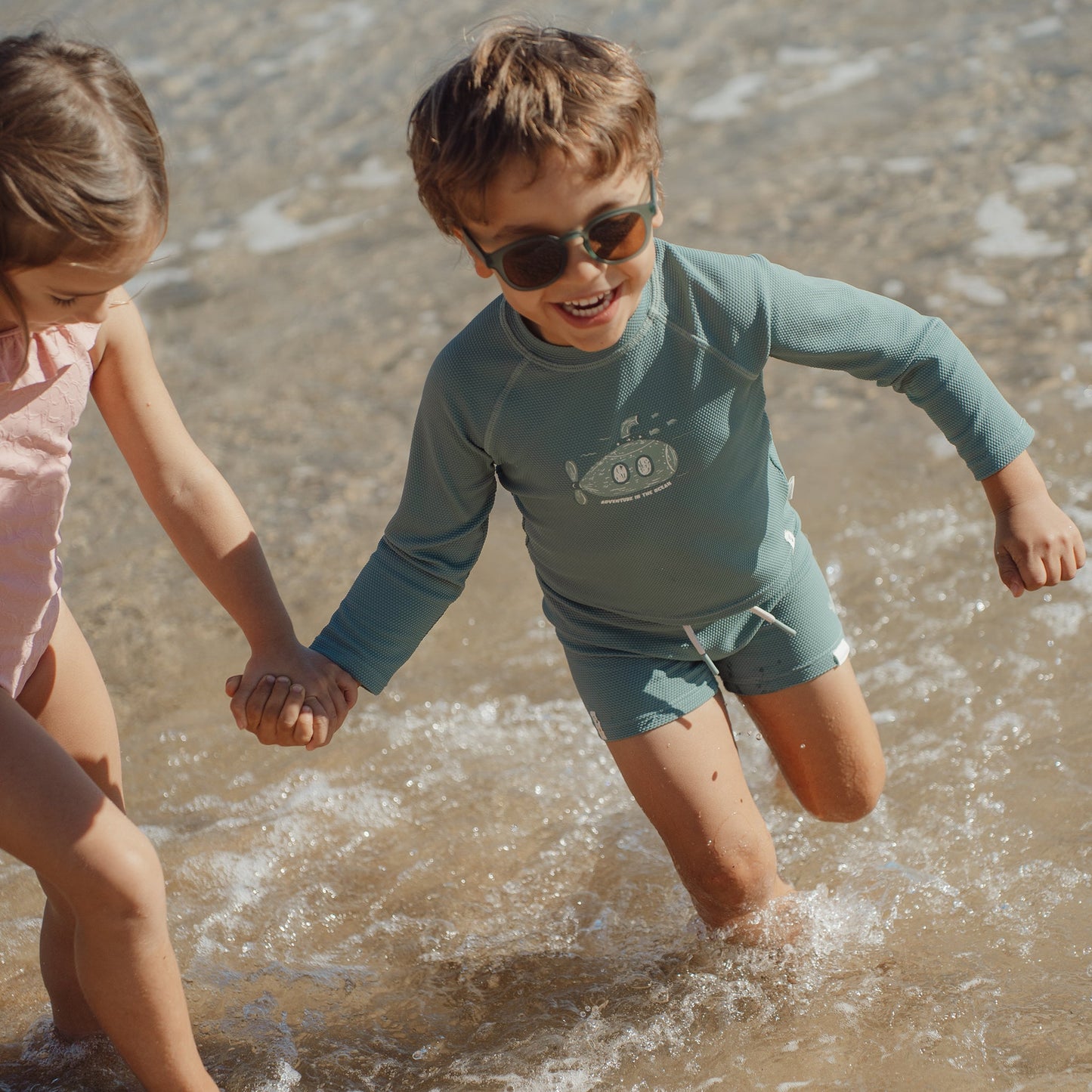 LITTLE DUTCH. Μπλουζάκι μακρυμάνικο με προστασία UV Ocean Green