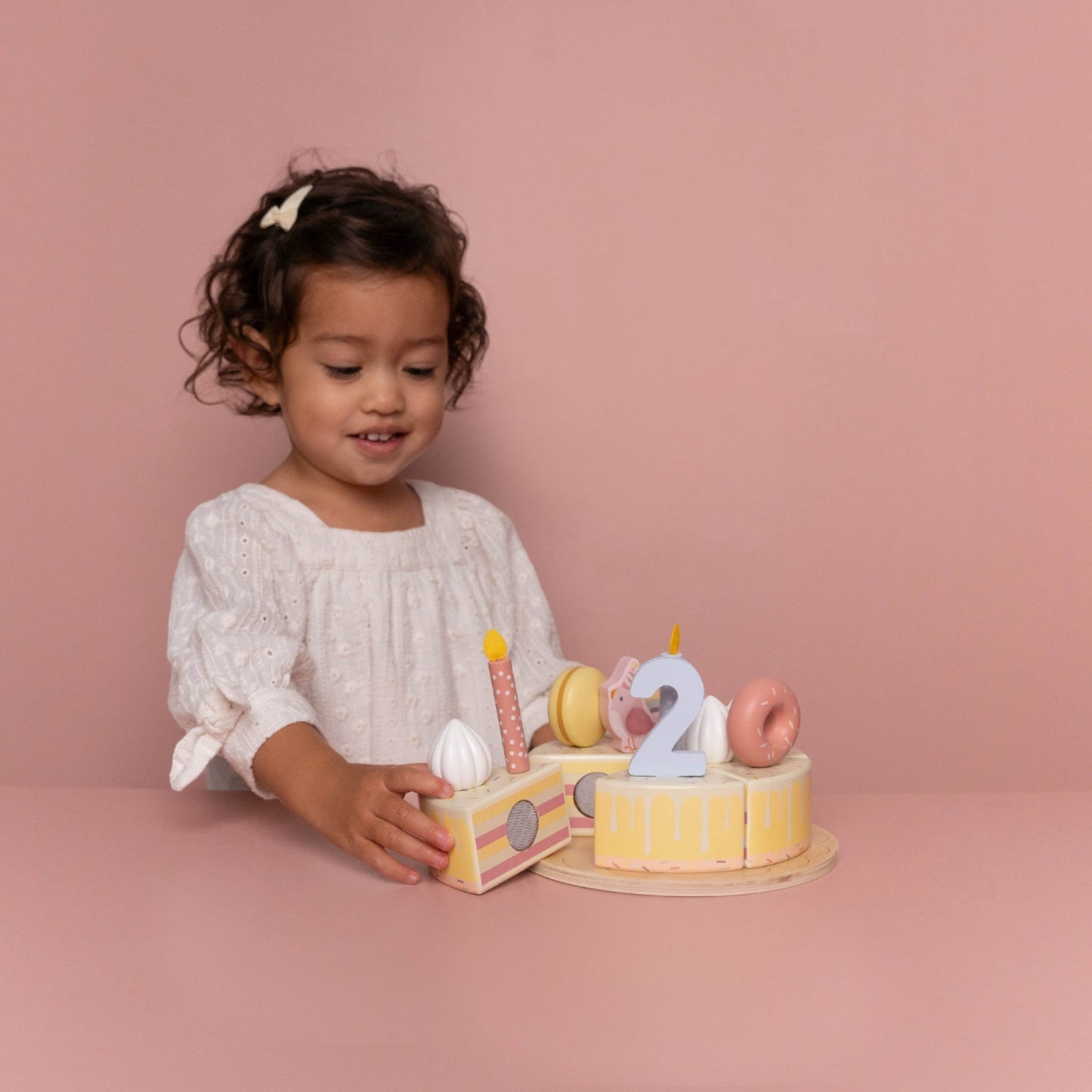 LITTLE DUTCH. Little Dutch Wooden birthday cake pink FSC