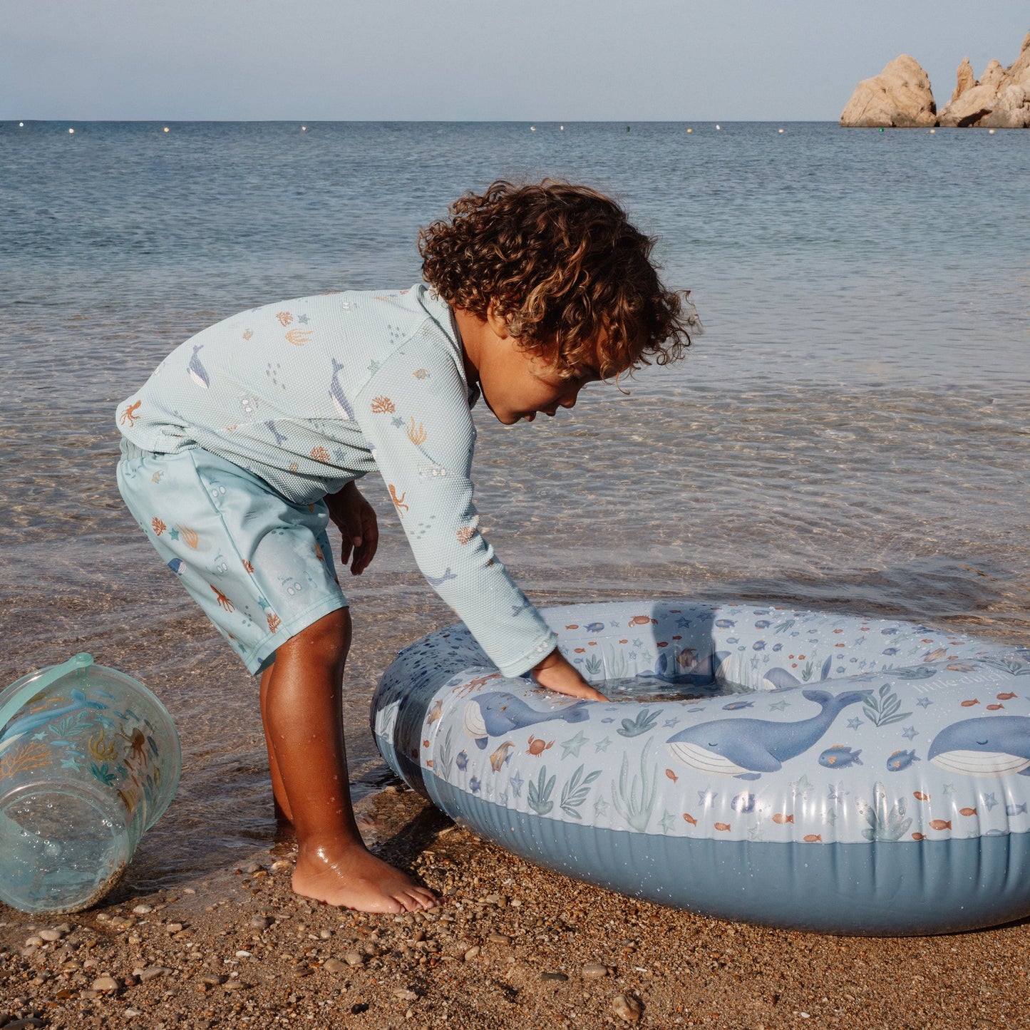 LITTLE DUTCH. Μπλουζάκι μακρυμάνικο με προστασία UV Ocean Friends