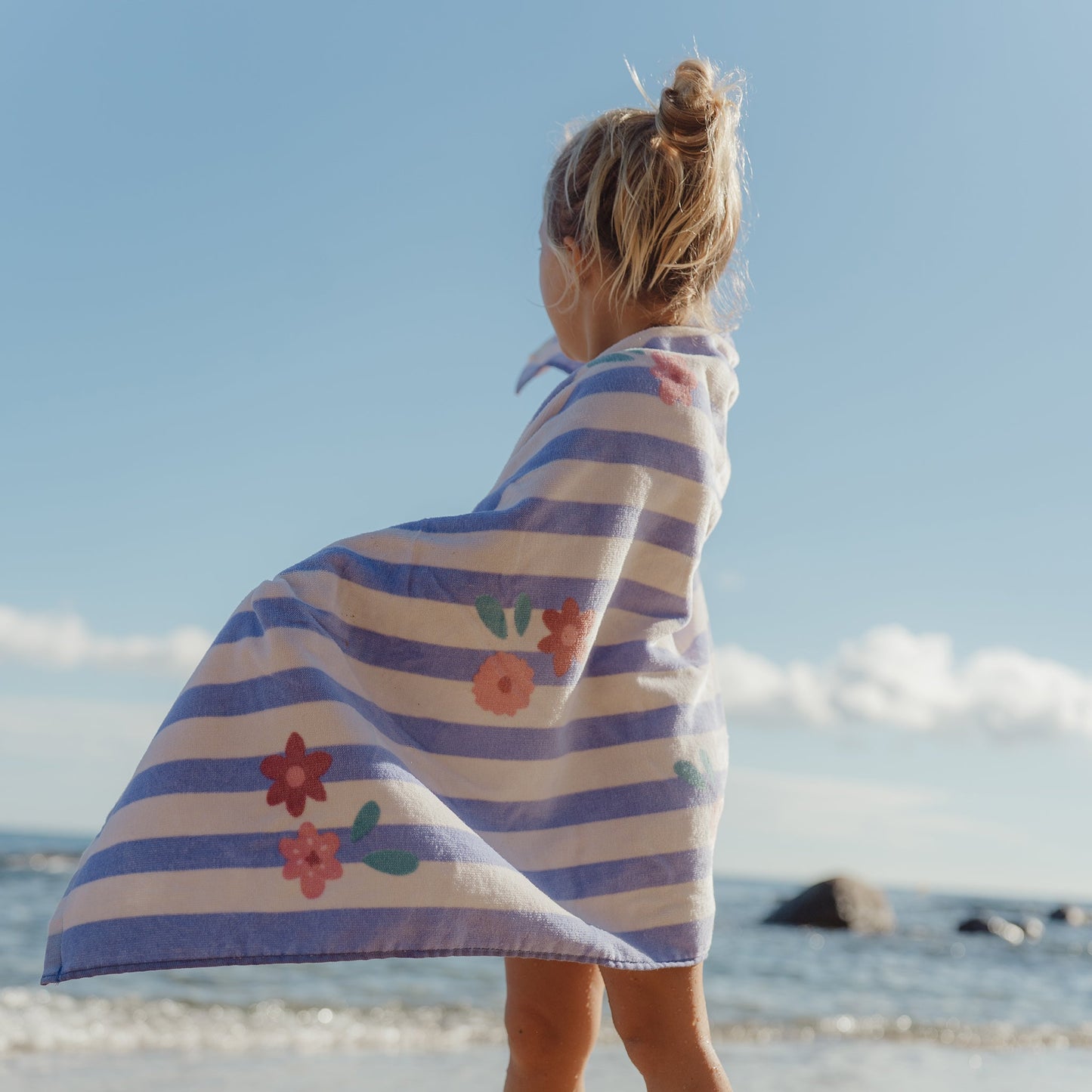 LITTLE DUTCH. Πετσέτα θαλάσσης Dreamy Purple Stripe - 60x120
