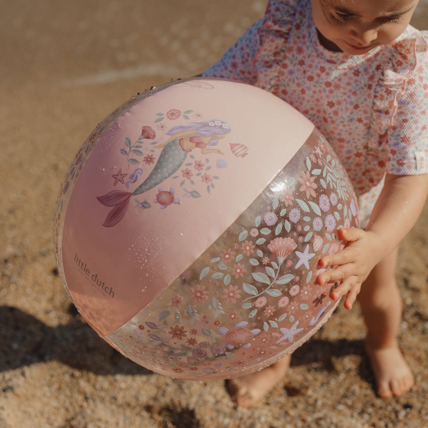 LITTLE DUTCH. Μπάλα παραλίας Dreamy Mermaid Ροζ (35 εκ.)