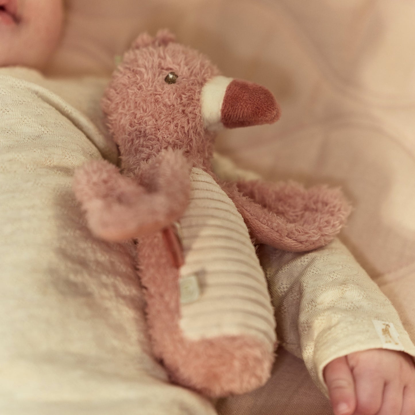 LITTLE DUTCH. Υφασμάτινη κουδουνίστρα Flamingo GRS