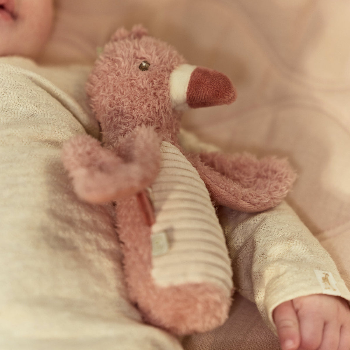 LITTLE DUTCH. Υφασμάτινη κουδουνίστρα Flamingo GRS