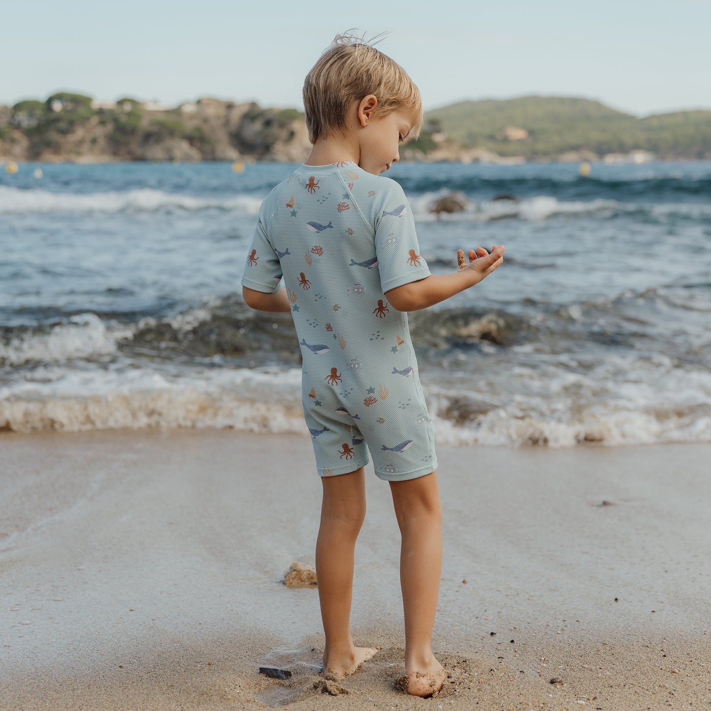 LITTLE DUTCH. Ολόσωμο κοντομάνικο μαγιό Ocean Friends