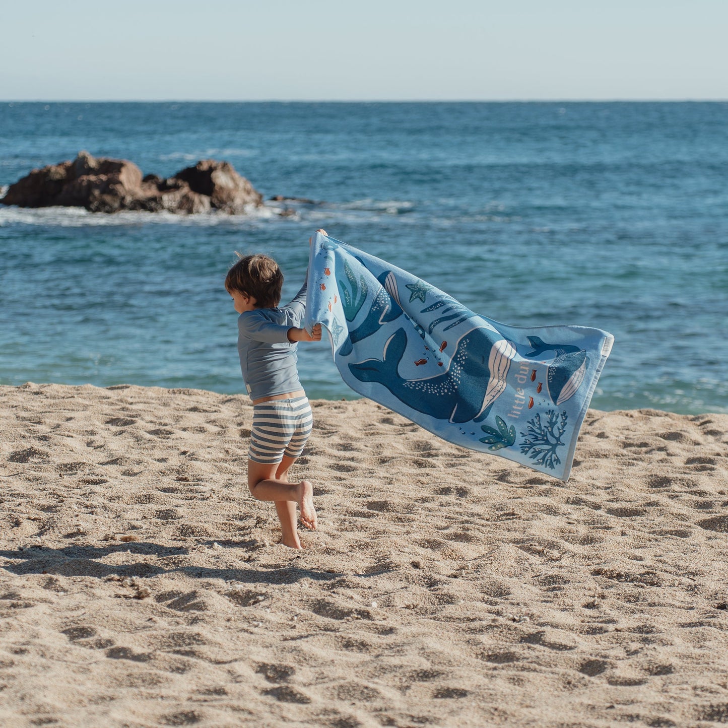 LITTLE DUTCH. Πετσέτα θαλάσσης Ocean World Blue - 60x120