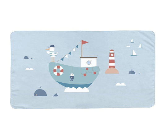 Monnëka: Πετσέτα Θαλάσσης 70x140cm με ύφασμα Microfibra Fishing Boat