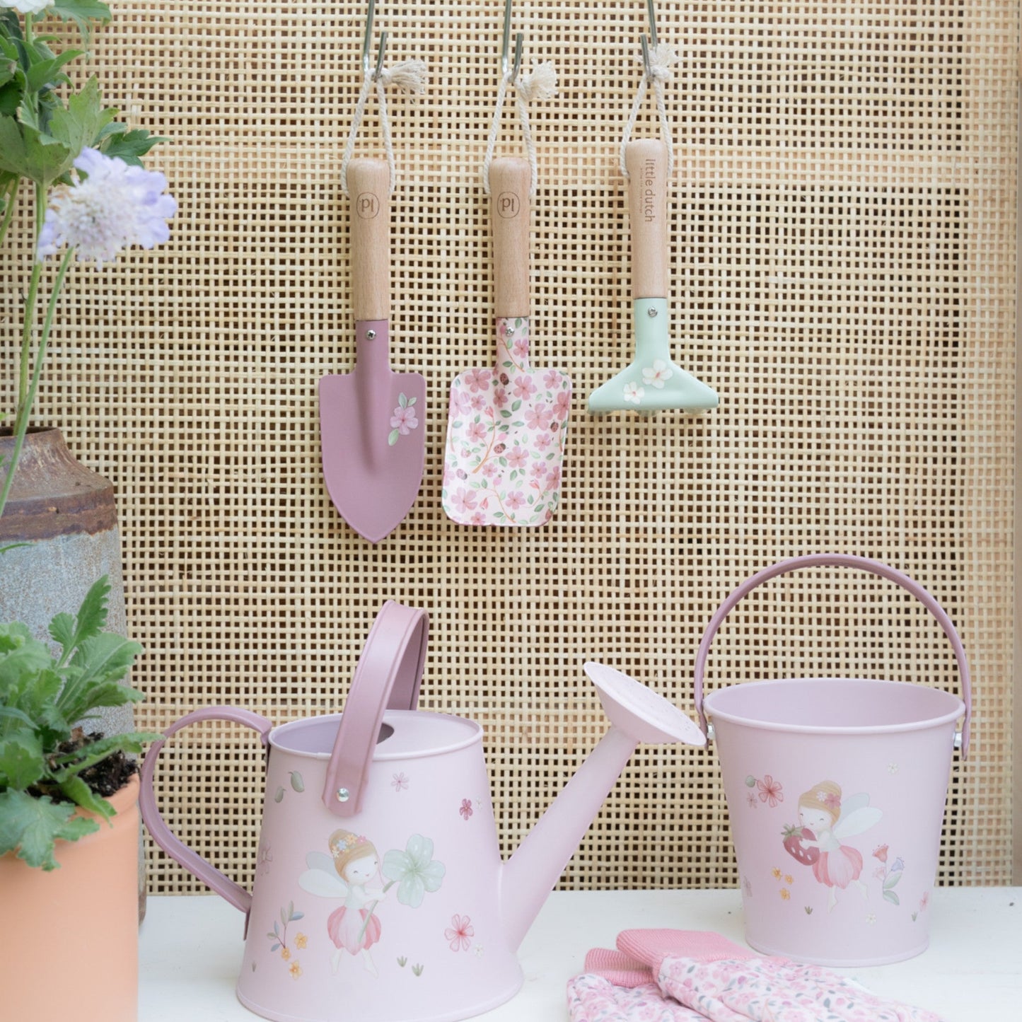 LITTLE DUTCH. Σετ παιδικών εργαλείων κήπου Fairy Garden FSC
