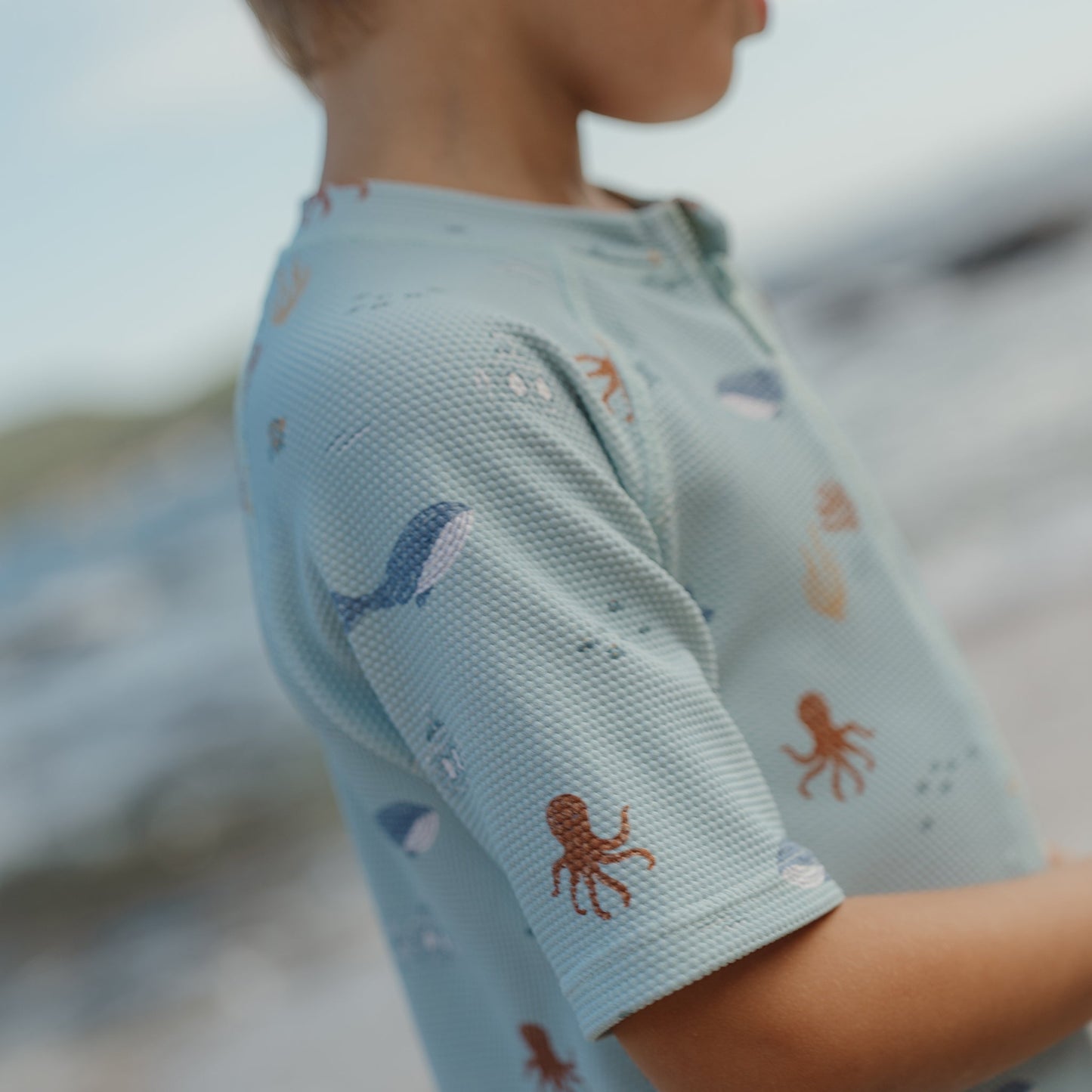 LITTLE DUTCH. Ολόσωμο κοντομάνικο μαγιό Ocean Friends