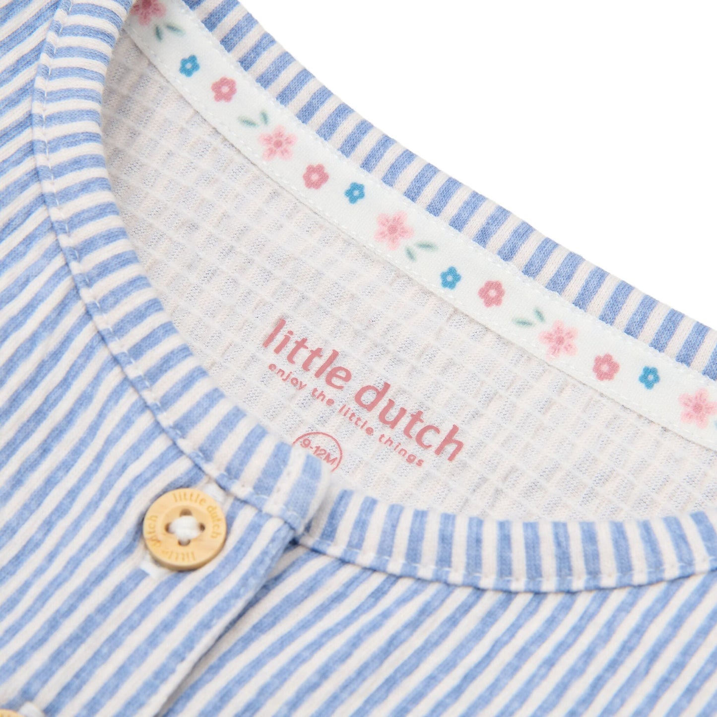 LITTLE DUTCH. Ολόσωμη φόρμα με βολάν Denim Blue Stripe