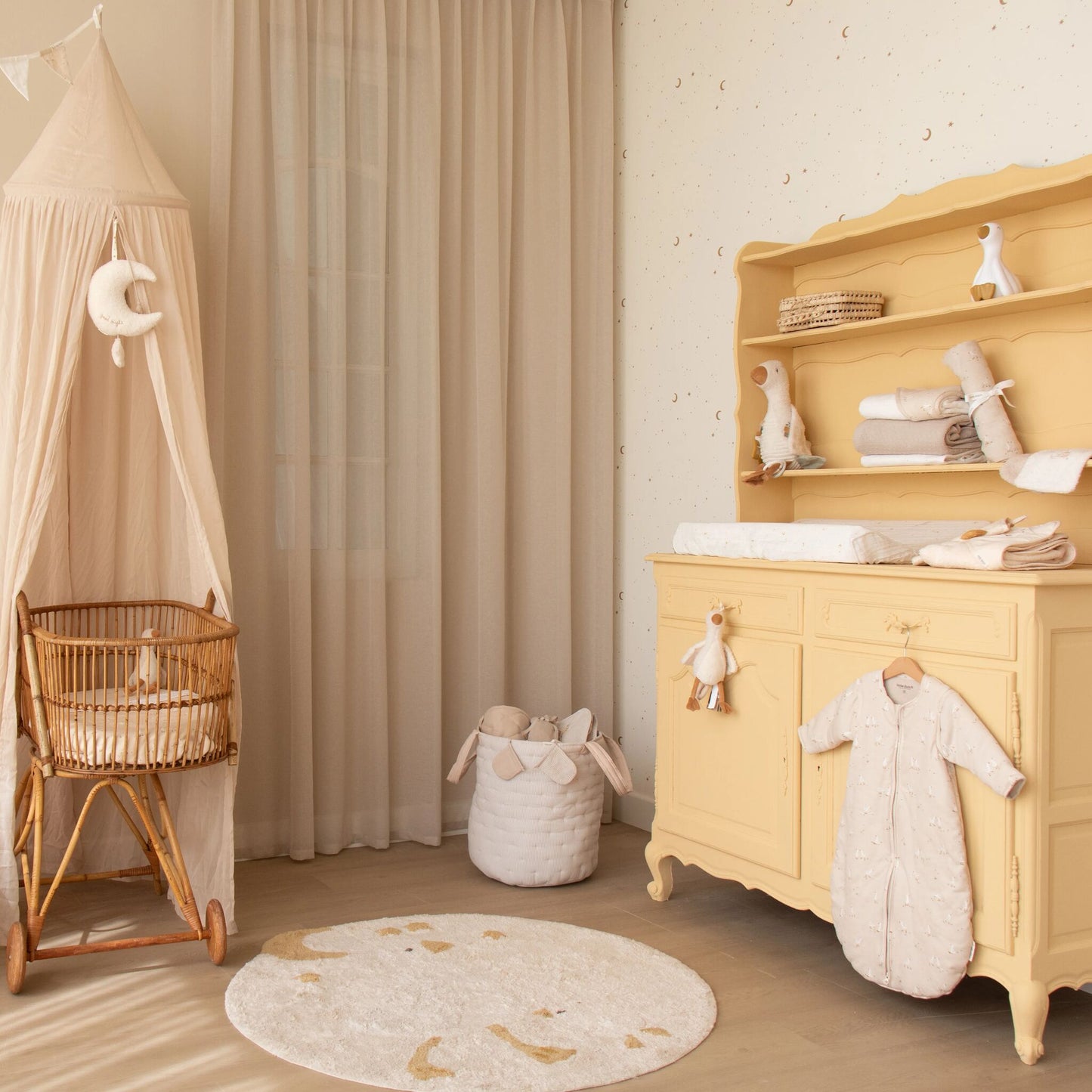 LITTLE DUTCH. Καλάθι αποθήκευσης μεγάλο Pure Soft Beige Stripe