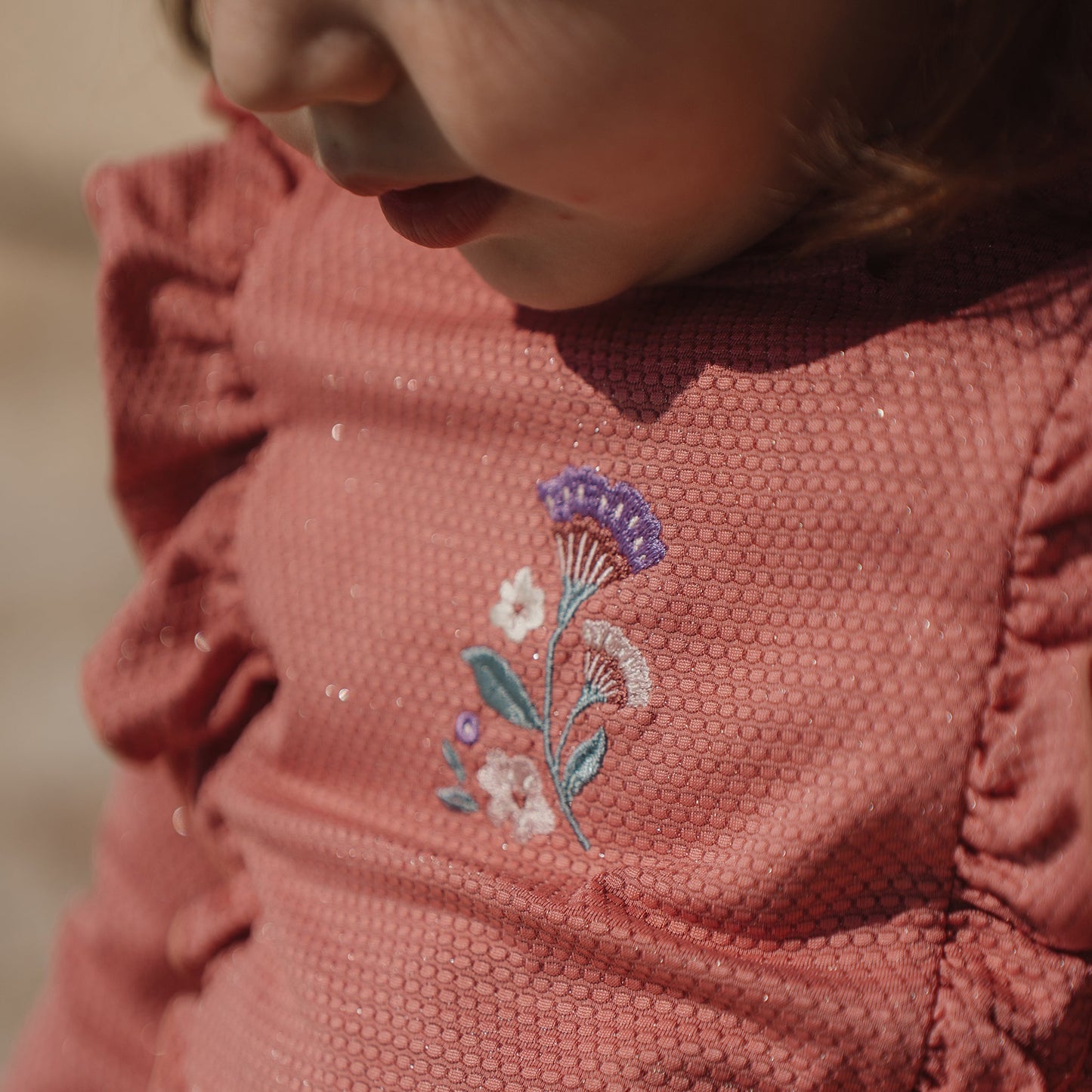 LITTLE DUTCH. Μπλουζάκι μακρυμάνικο με προστασία UV Dreamy Pink Sparkle