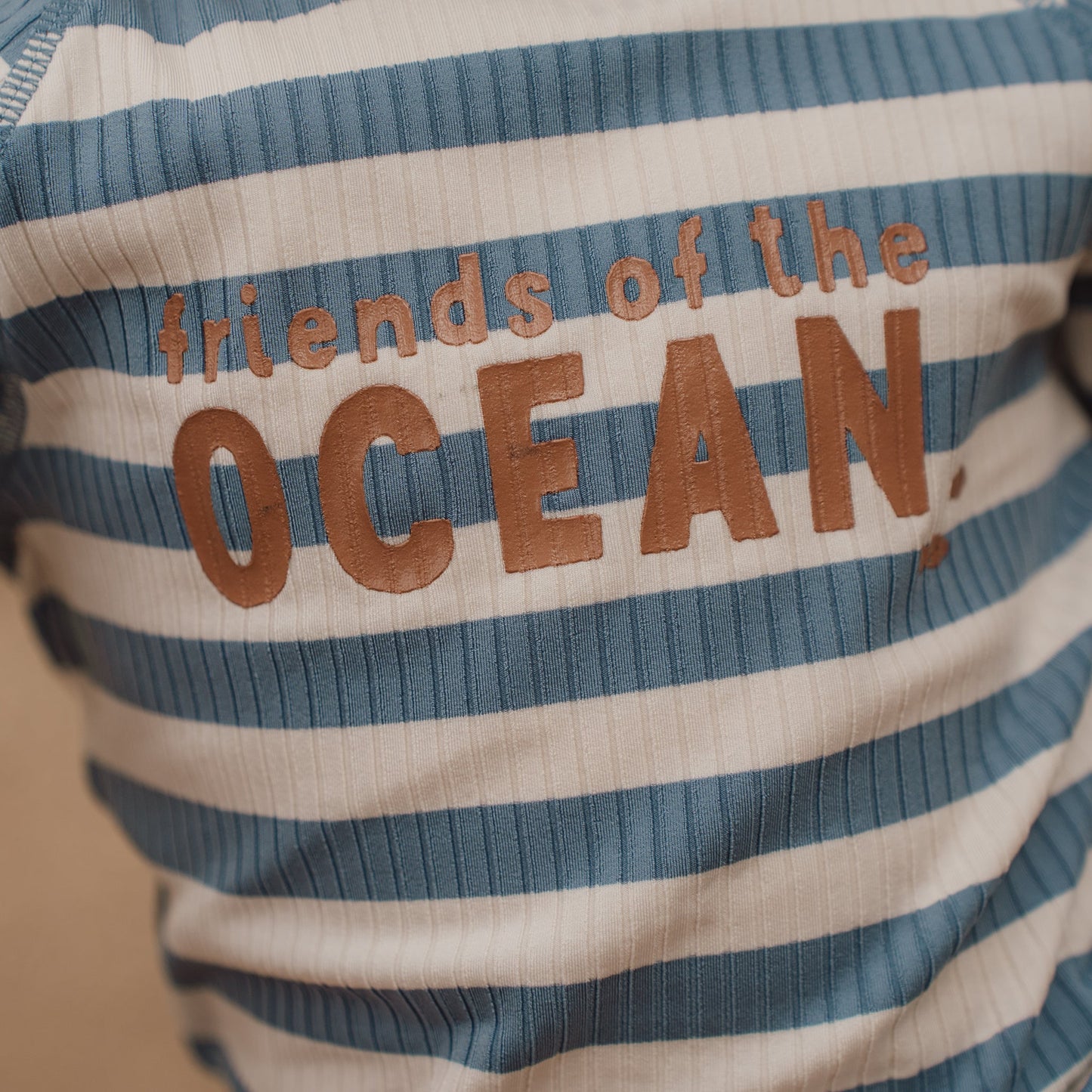 LITTLE DUTCH. Ολόσωμο κοντομάνικο μαγιό Ocean Blue Stripes