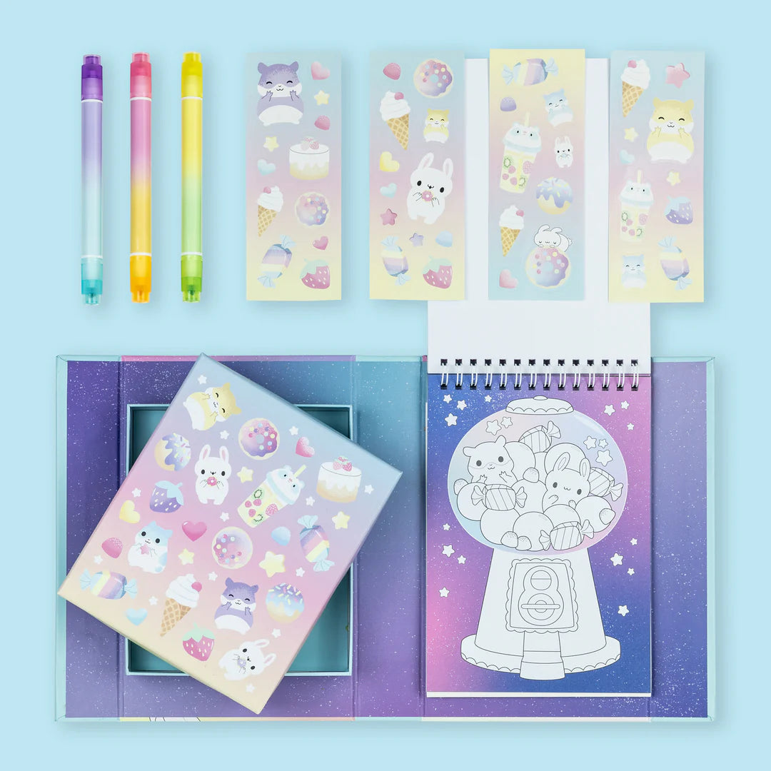 TIGER TRIBE. ΣΕΤ ΔΡΑΣΤΗΡΙΟΤΗΤΩΝ – Pastel Colouring Set Kawaii Cafe