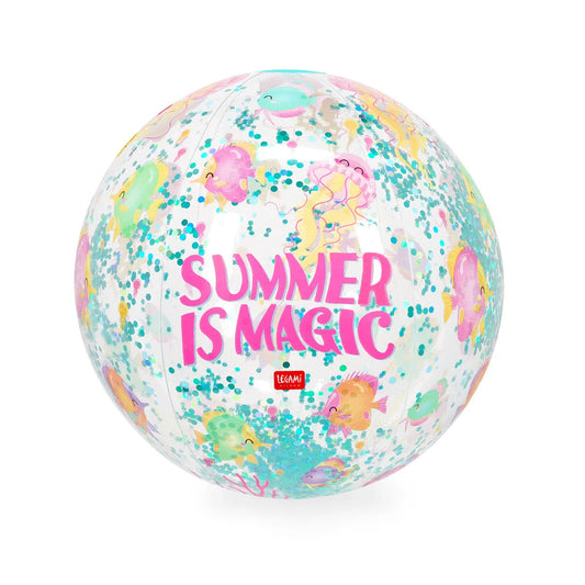 Legami. Summer is Magic Inflatable Beach Ball - Glitter Beach Ball