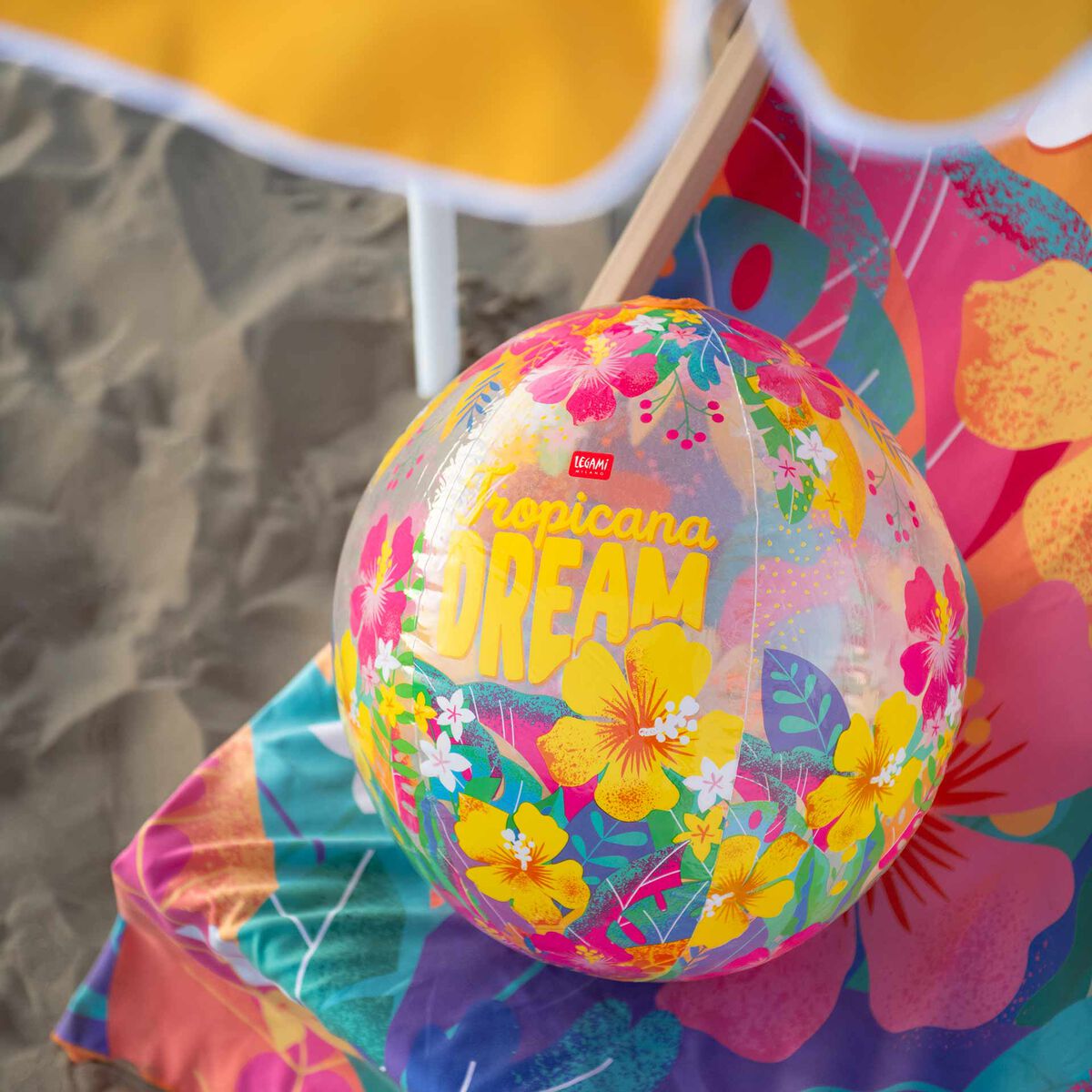 Legami. Tropicana Dream Inflatable Beach Ball - Glitter Beach Ball