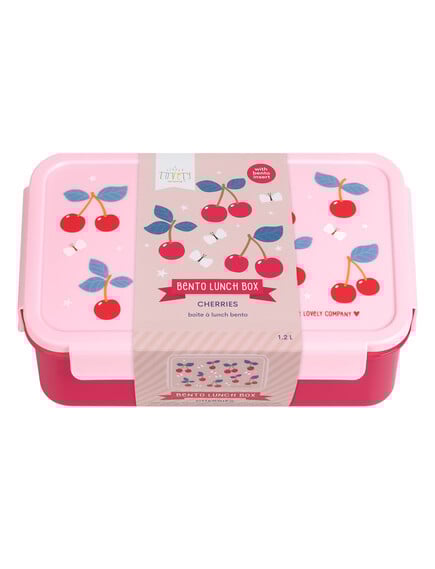 A little lovely company: Δοχείο φαγητού Bento με χωρίσματα- 1,2 L- Cherries