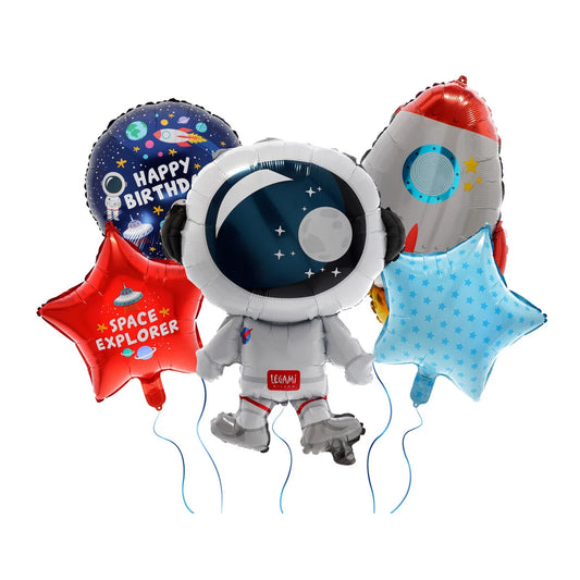 Set of 5 Space Birthday Party Balloons - Let’s Party!