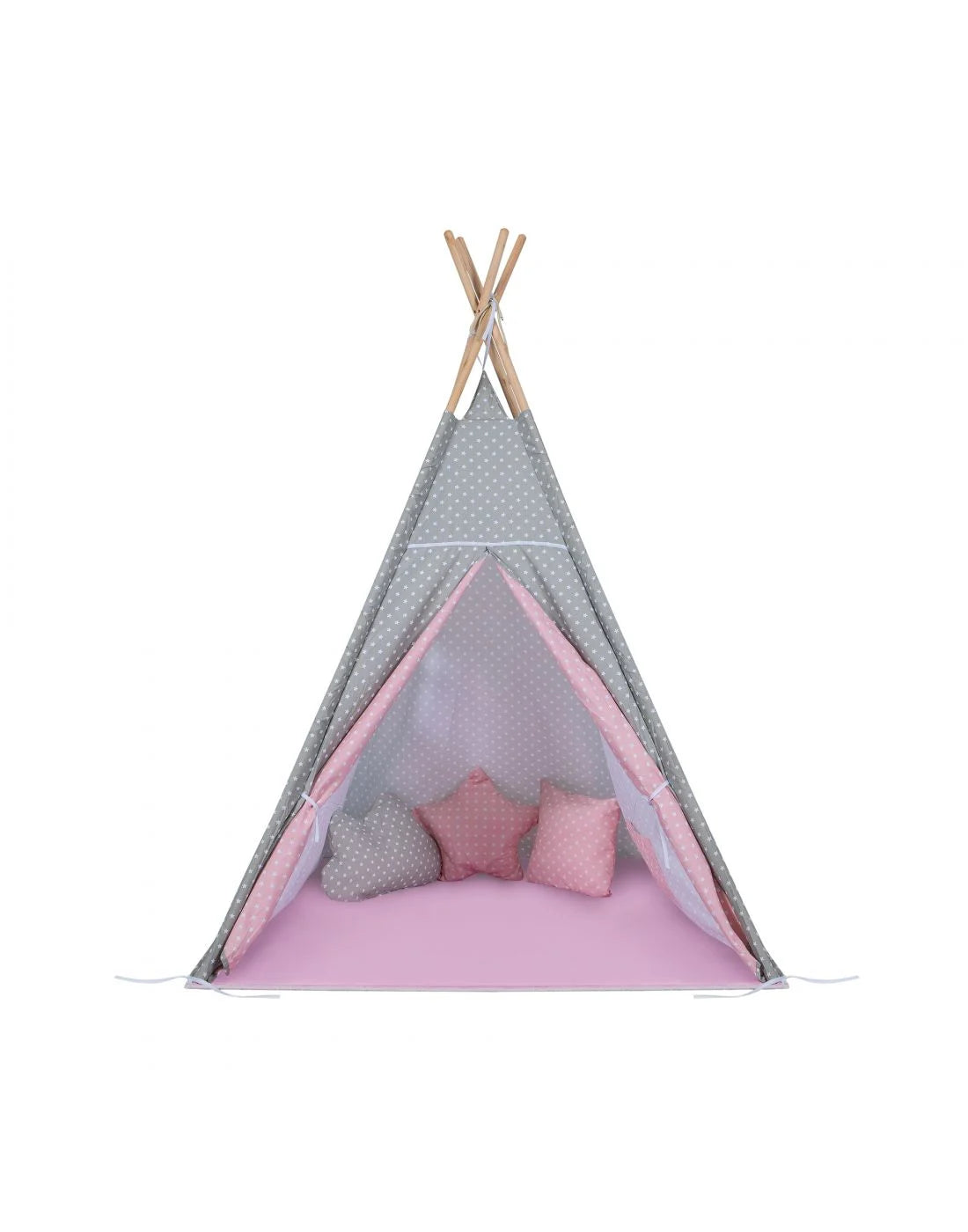 Baby Adventure. Σκηνή  Teepee Grey Pink Star