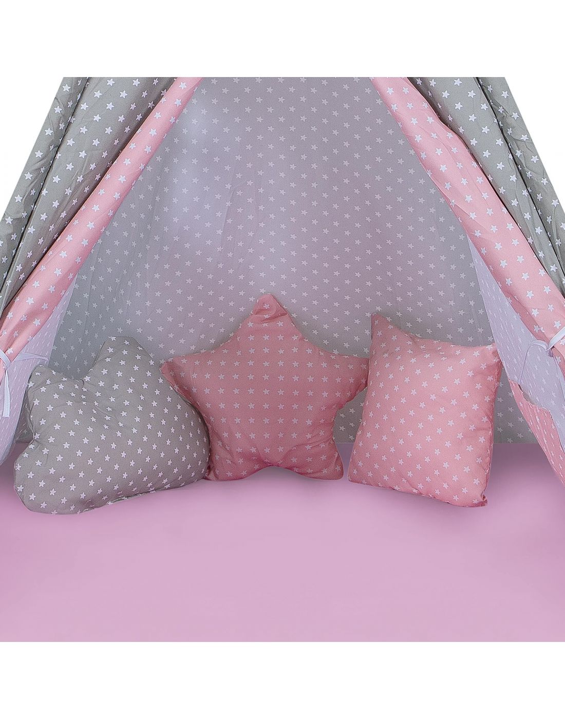 Baby Adventure. Σκηνή  Teepee Grey Pink Star