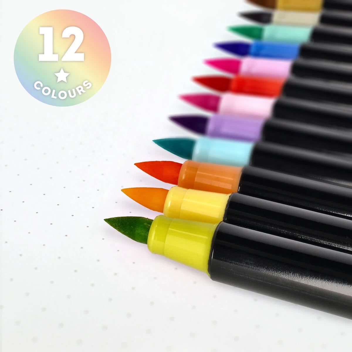 Legami Set of 12 Brush Markers in Pastel Colours - Brush Markers