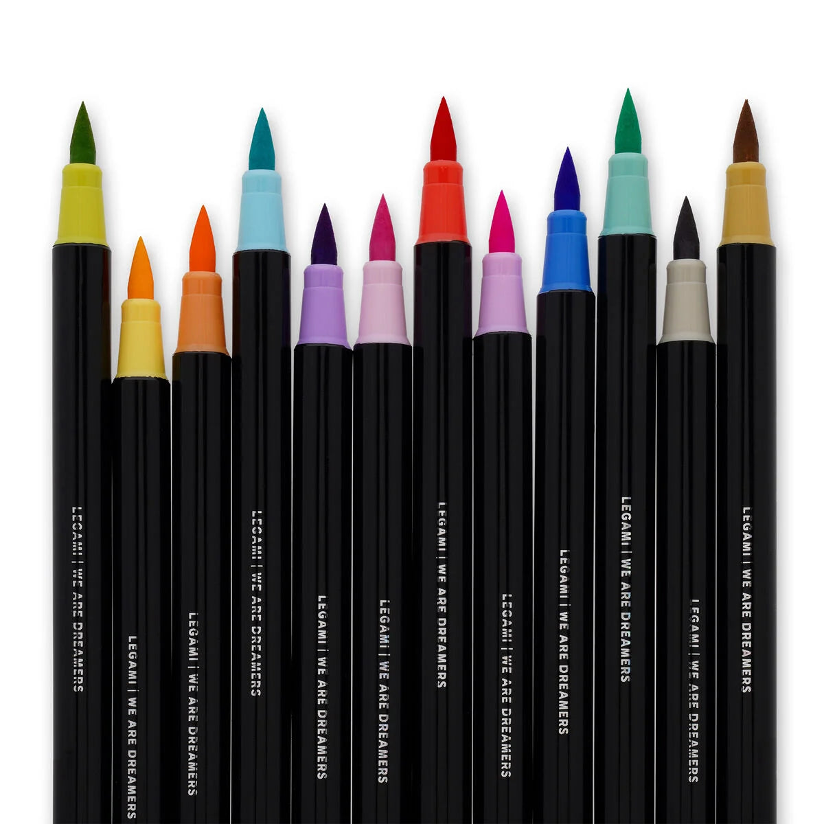 Legami Set of 12 Brush Markers in Pastel Colours - Brush Markers