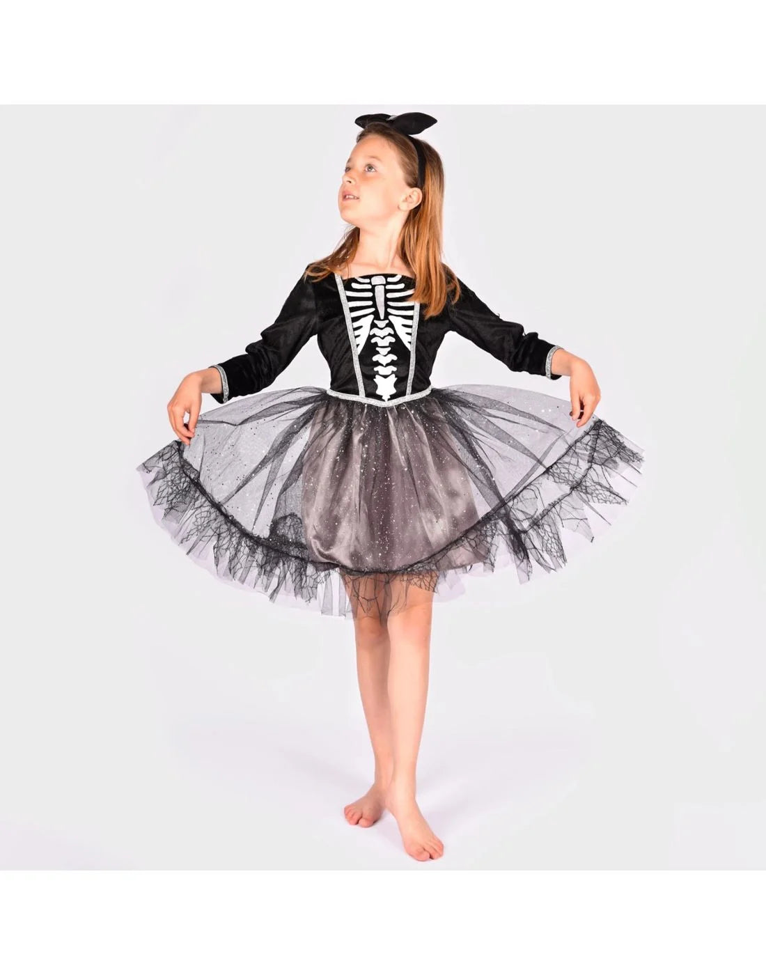 Den Goda Fen. Παιδική Στολή Skeleton Girl με Τούλι & Στέκα