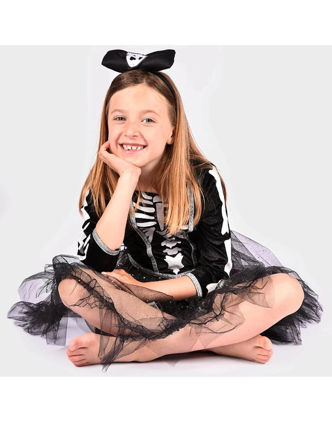 Den Goda Fen. Παιδική Στολή Skeleton Girl με Τούλι & Στέκα