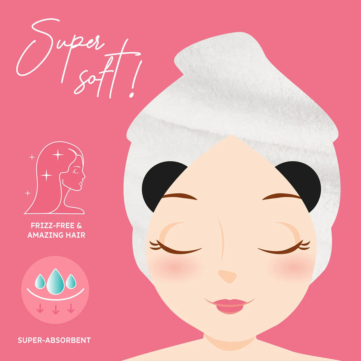 Legami Panda Hair Turban Towel - Love My Hair