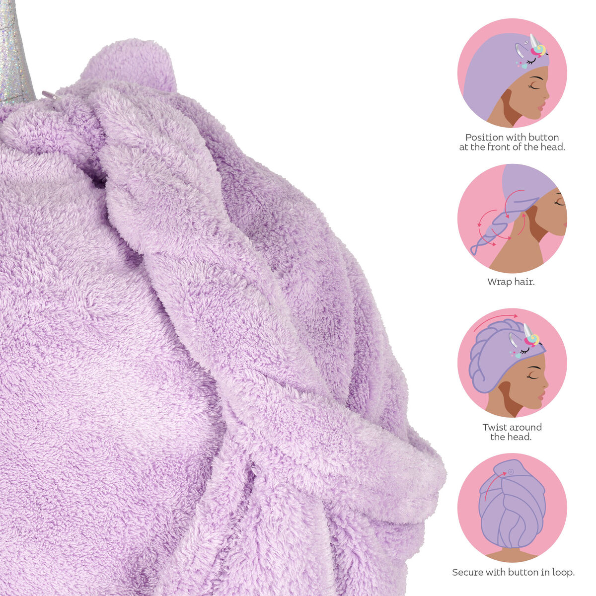 Legami Unicorn Hair Turban Towel - Love My Hair