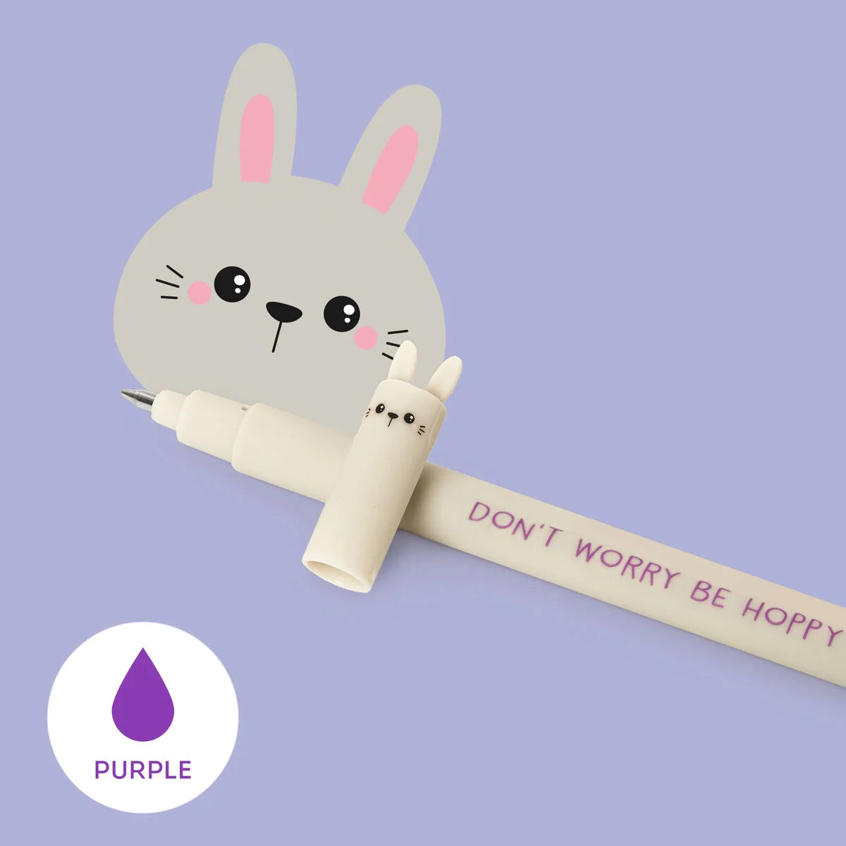 Legami "Don't Worry Be Hoppy" Bunny Erasable Gel Pen - Erasable Pen