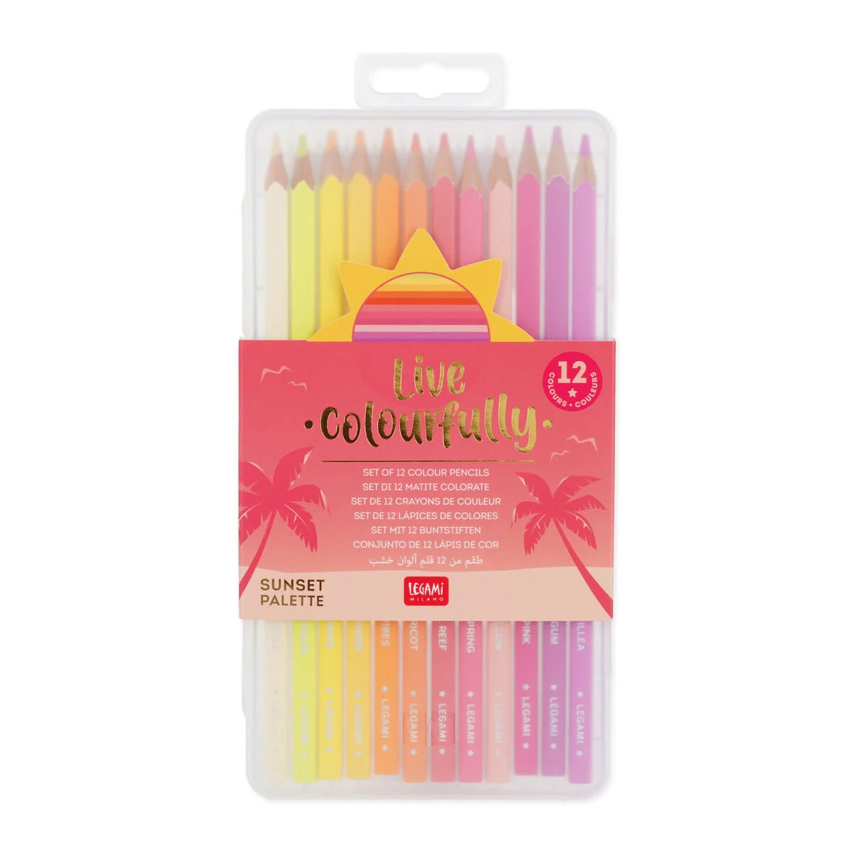 Legami Set of 12 Colouring Pencils in Sunset Palette - Live Colourfully