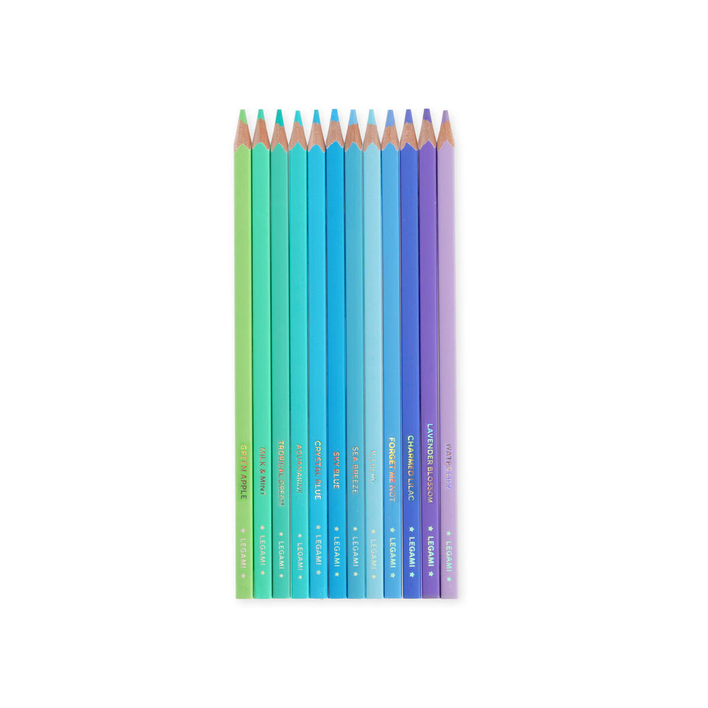 Legami Set of 12 Colouring Pencils in Ocean Palette - Live Colourfully