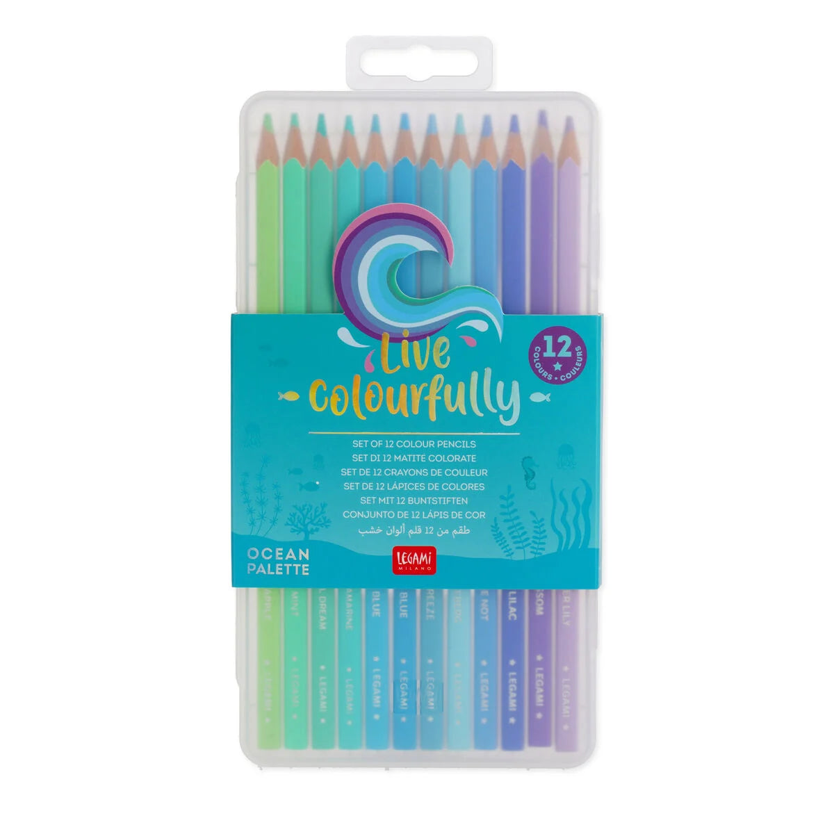 Legami Set of 12 Colouring Pencils in Ocean Palette - Live Colourfully