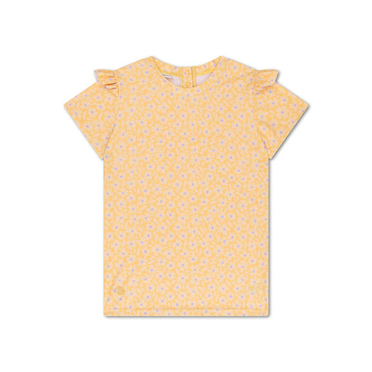 Swim Essentials Κοντομάνικη μπλούζα με UV προστασία "Yellow Flowers "