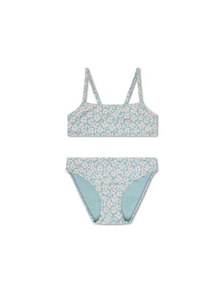 Swim Essentials Μπικίνι μαγιό με προστασία UPF50+ "Green Flowers"