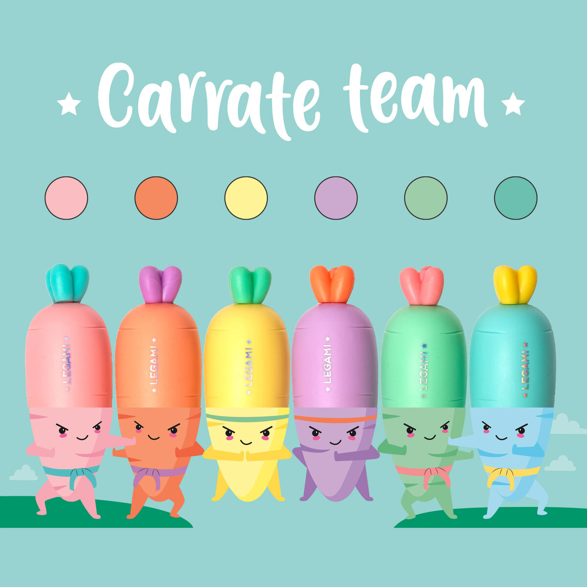 Legami Set Of 6 Mini Highlighters - Carrate Team