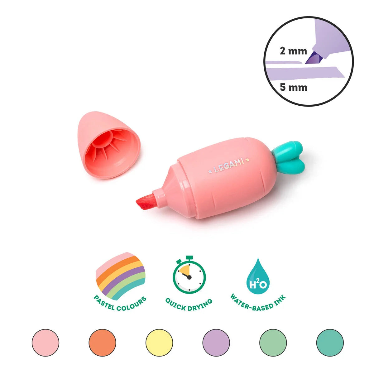 Legami Set Of 6 Mini Highlighters - Carrate Team
