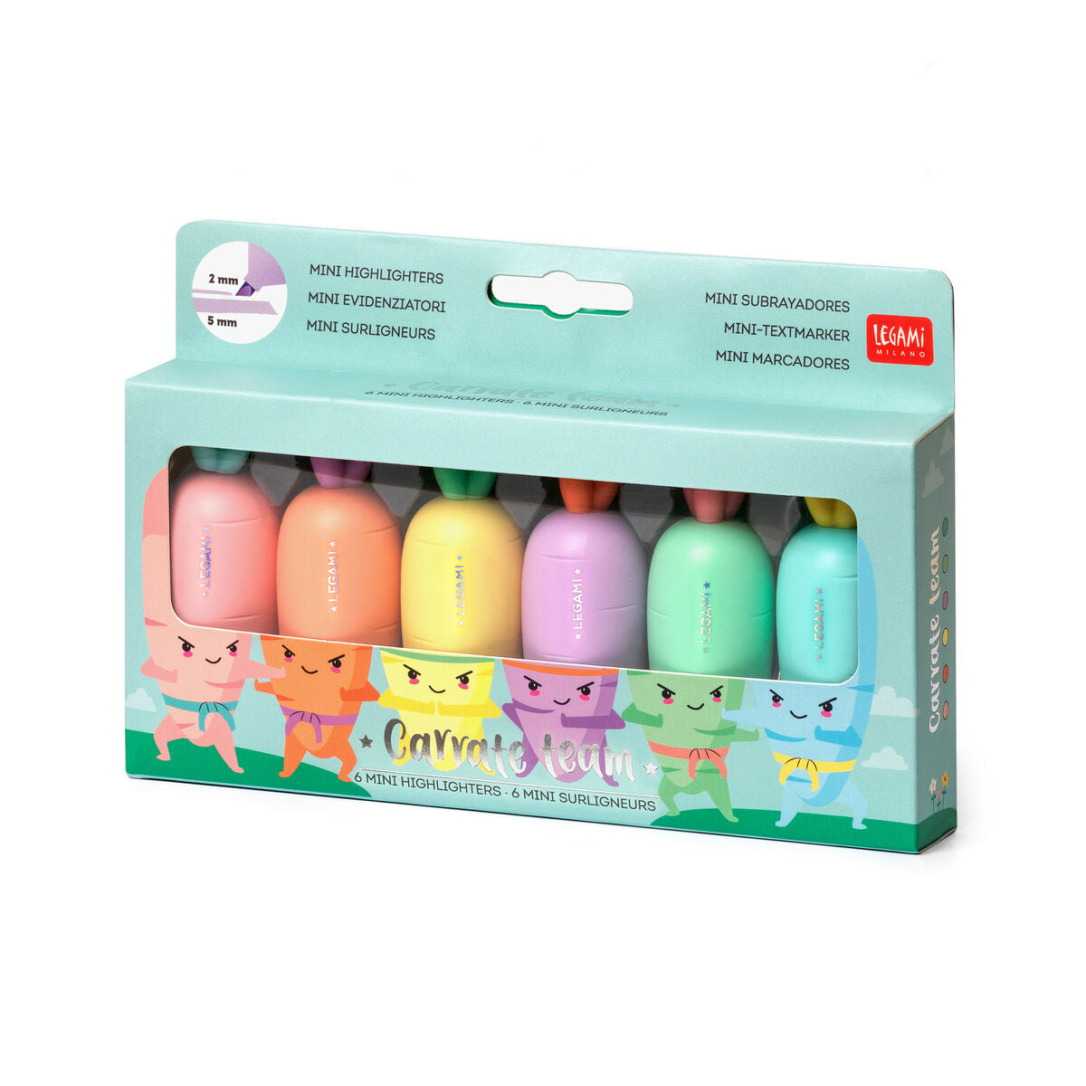 Legami Set Of 6 Mini Highlighters - Carrate Team