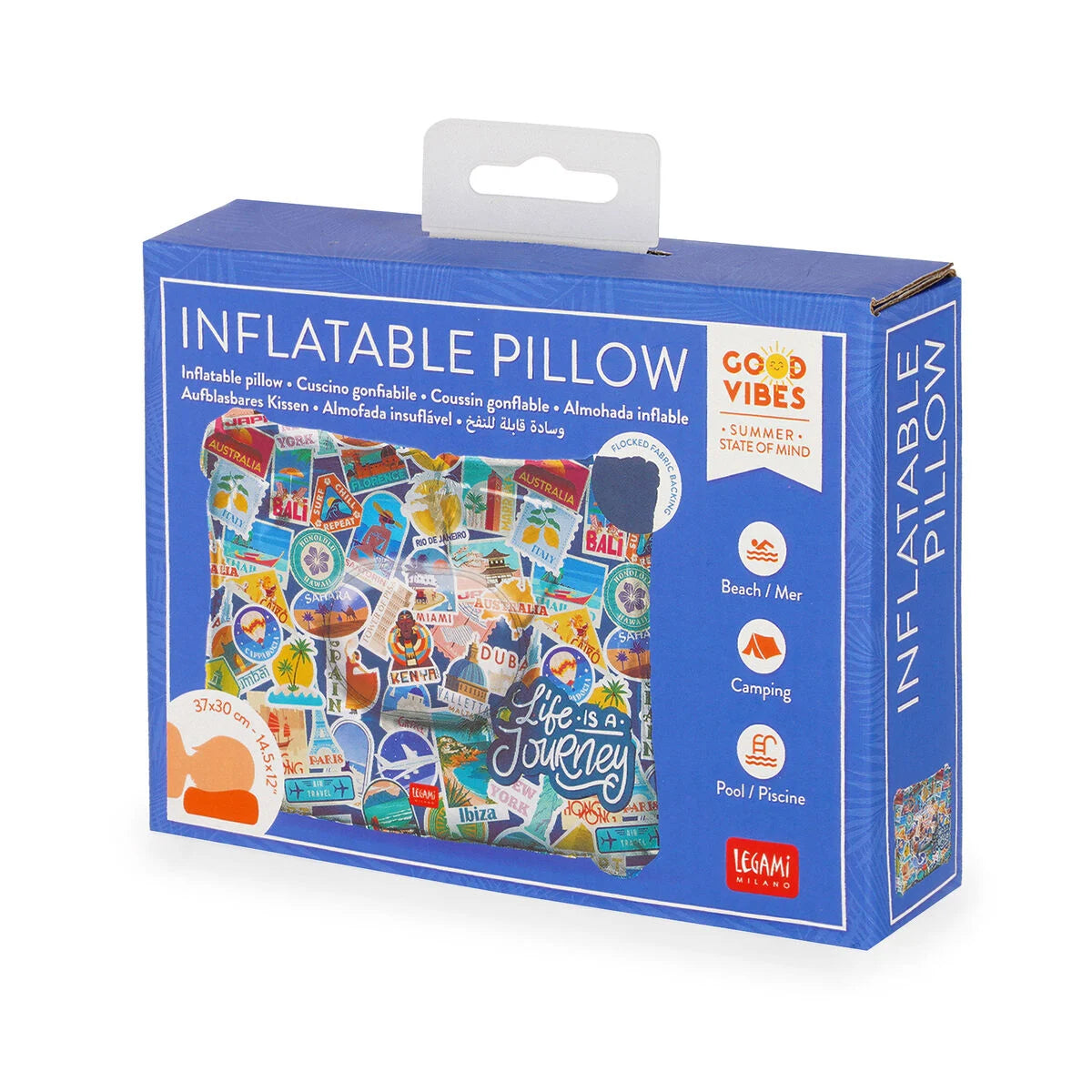 Legami. Travel Stickers Inflatable Pillow