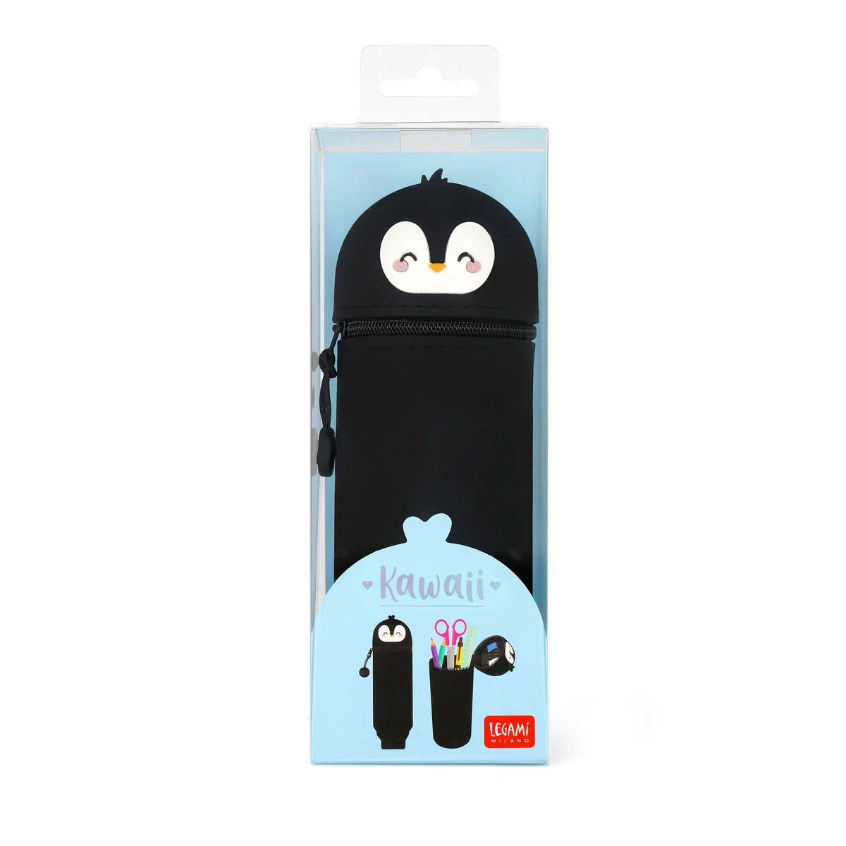 LEGAMI Κασετίνα Σιλικόνης 2 σε 1 Kawaii Penguin