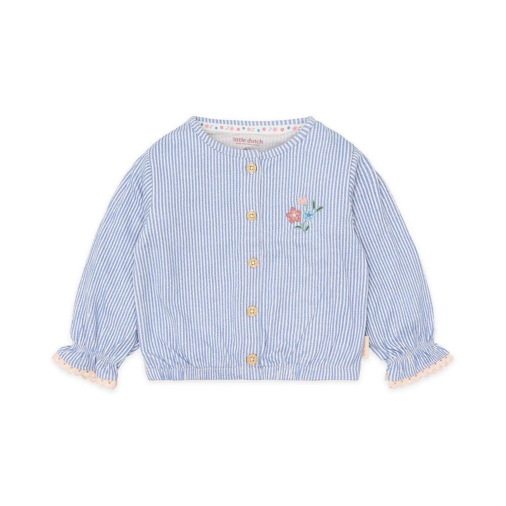 LITTLE DUTCH. Μπλουζάκι/Ζακέτα  μακρυμάνικο Denim Blue stripe