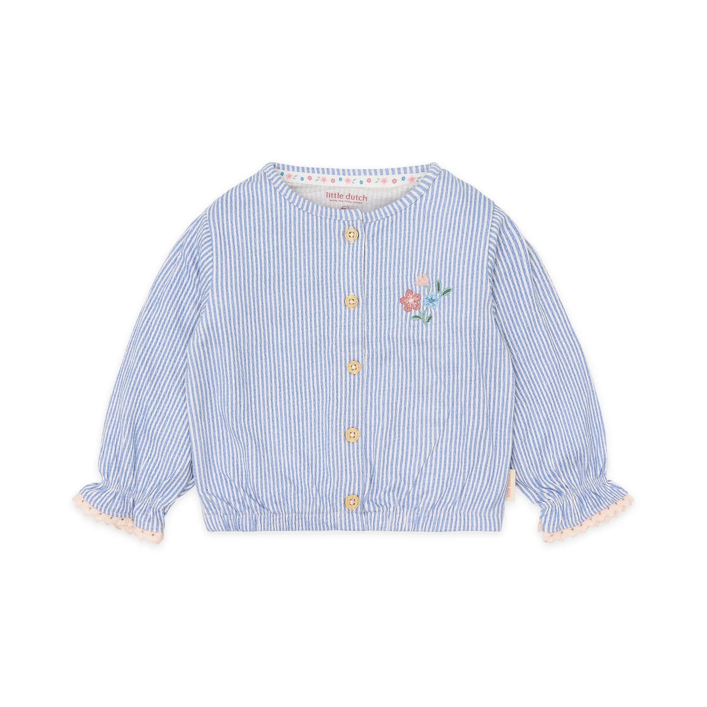 LITTLE DUTCH. Μπλουζάκι/Ζακέτα  μακρυμάνικο Denim Blue stripe