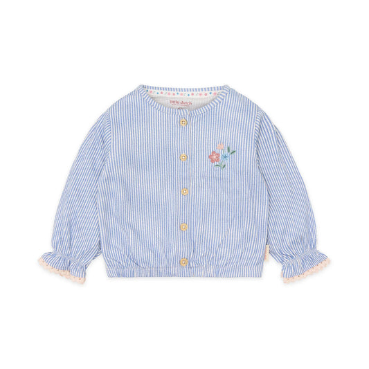 LITTLE DUTCH. Μπλουζάκι/Ζακέτα  μακρυμάνικο Denim Blue stripe