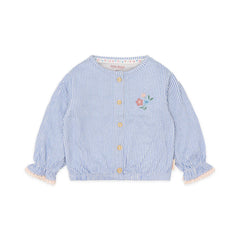 LITTLE DUTCH. Μπλουζάκι/Ζακέτα  μακρυμάνικο Denim Blue stripe