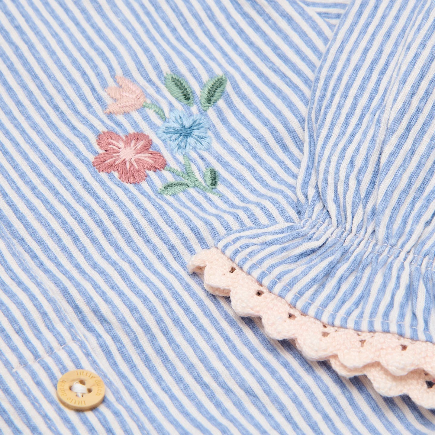 LITTLE DUTCH. Μπλουζάκι/Ζακέτα  μακρυμάνικο Denim Blue stripe