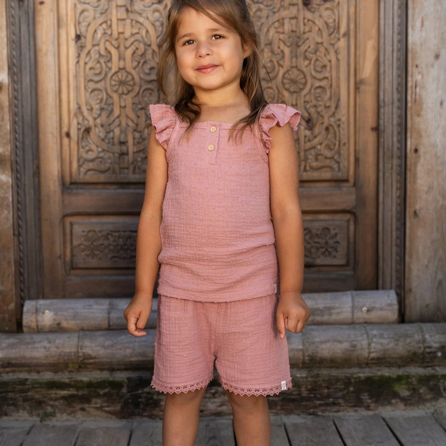 LITTLE DUTCH. Μπλουζάκι αμάνικο Pink Blush