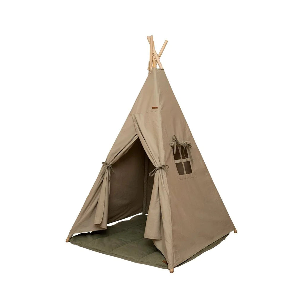 LITTLE DUTCH. Σκηνή παιχνιδιού teepee με στρωματάκι (olive green).