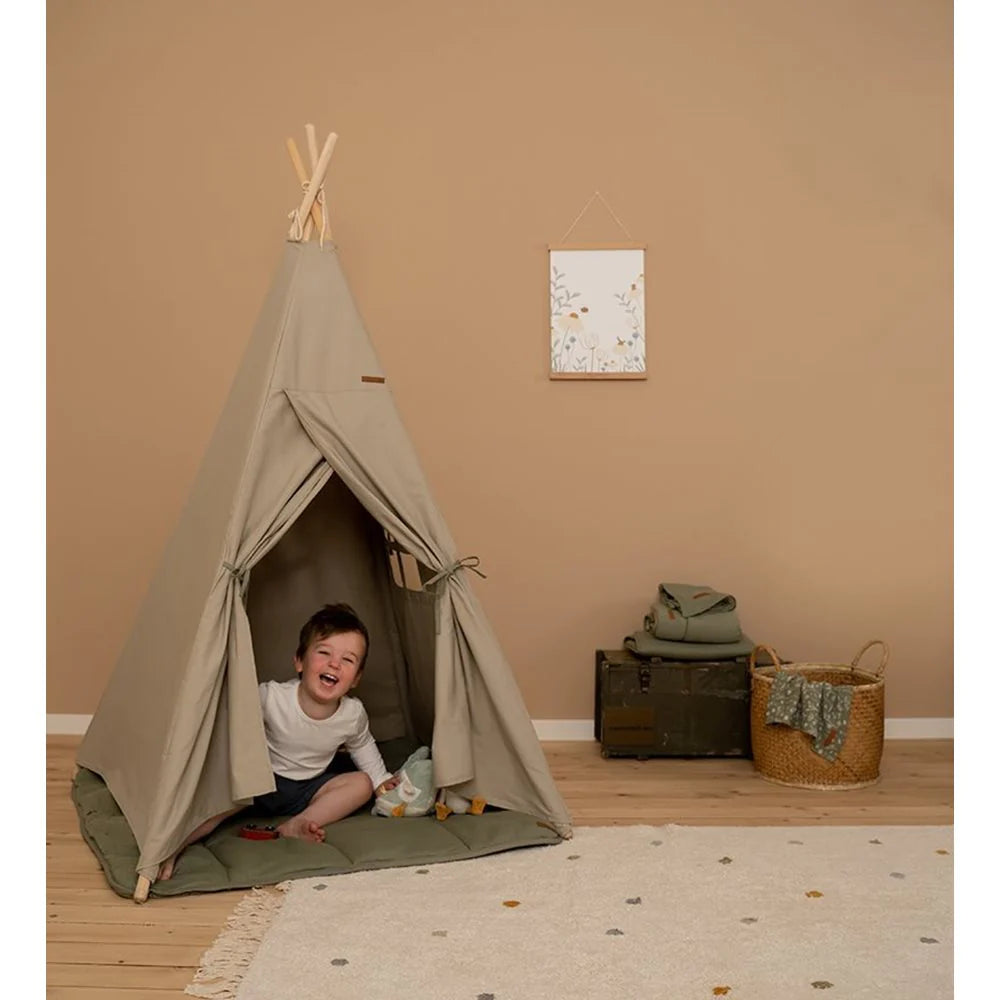 LITTLE DUTCH. Σκηνή παιχνιδιού teepee με στρωματάκι (olive green).