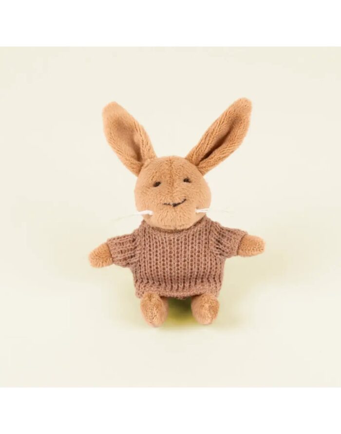 Egmont Toys. Λούτρινο Κουνελάκι LENNY Miniature – Μίνι Απαλό Κουνελάκι με Πλεκτή Μπλούζα