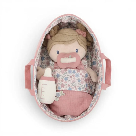 LITTLE DUTCH. Υφασμάτινο Μωρό σε Καλαθούνα 30εκ. Rosa